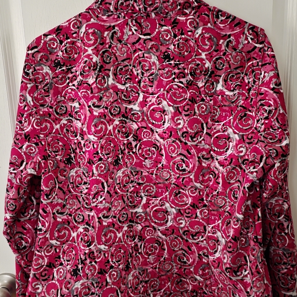 Christopher & Banks Pink and Black Swirl Women's Jacket Size Large - Picture 2 of 5